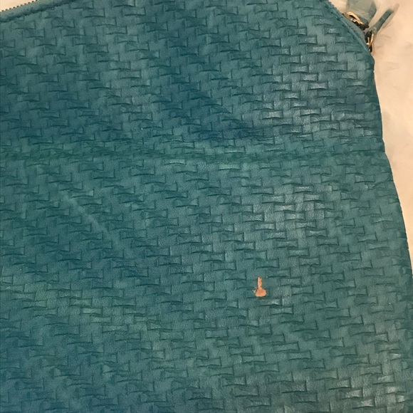 Cool 1980s style bag!! Turquoise asymmetrical clutch handbag! So Debbie Harry! - Picture 5 of 6